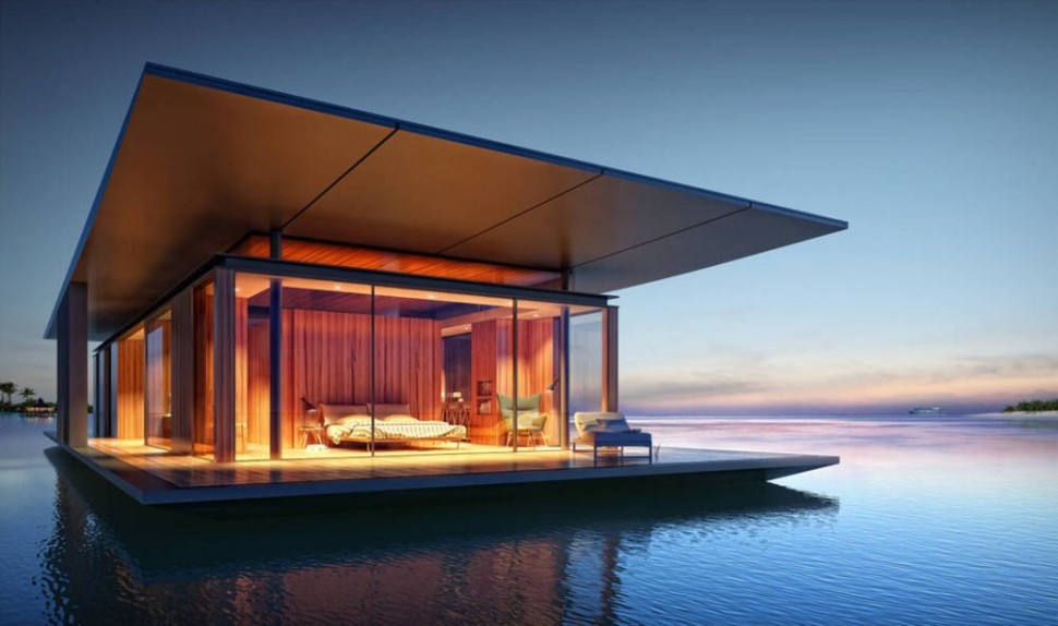Floating modern tiny homes